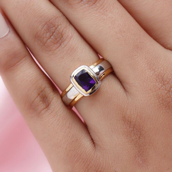 Lusaka Amethyst Ring 925 Silber Bicolor  ca. 0,85 ct image number 3