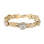Designer-inspirierter Moissanit Armband ca. 19 cm 925 Silber 750 Gelbgold Vermeil ca. 6.87 ct
