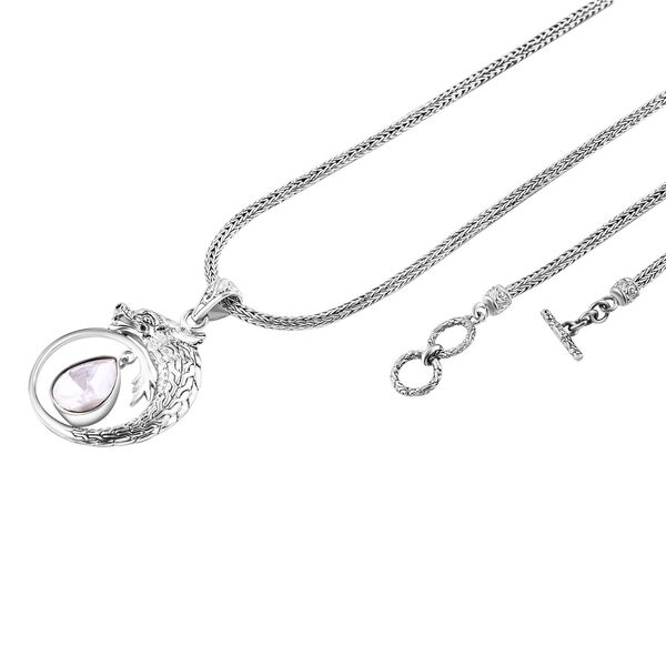 Royal Bali Kollektion- Drachen Halskette mit Moissanit im Polki-Stil, 50 cm - 1,34 ct. image number 4