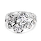 LUSTRO STELLA Hergestellt mit ZIRKONIA Ring 925 Silber Platin-Überzug (Größe 18.00) ca. 2,19 ct image number 0