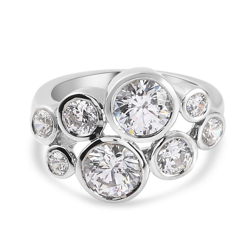 LUSTRO STELLA Hergestellt mit ZIRKONIA Ring 925 Silber Platin-Überzug (Größe 18.00) ca. 2,19 ct image number 0