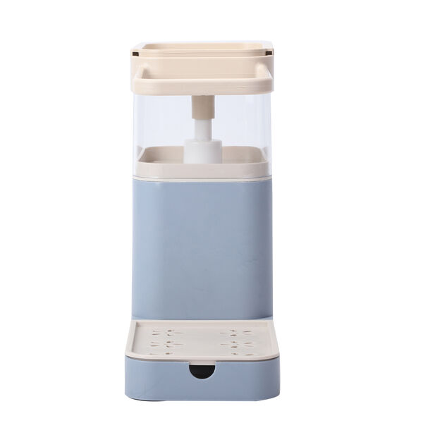 Flüssigseifenspender mit Aufhänger, Blau und Creme image number 2