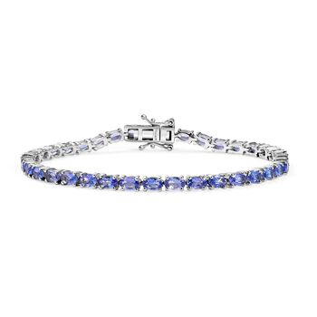 D joy Tansanit, Wei&szlig;er Diamant Armband ca. 19 cm 925 Silber rhodiniert ca. 8,00 ct.