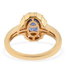 Masoala Saphir und Zirkon-Halo-Ring, 925 Silber vergoldet, 1,27 ct. image number 5