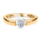 LUXURIANT DIAMOND - Lab Grown Diamant SI-GH Ring 925 Silber Rhodiniert und 750 Gelbgold Vermeil (Größe 16.00) ca. 0.20 ct