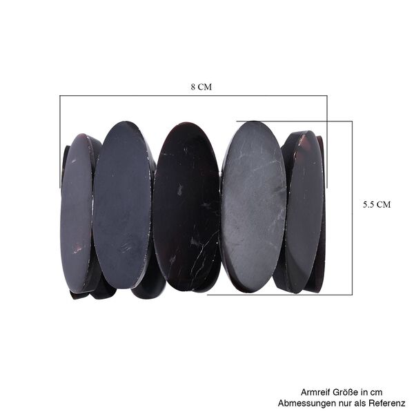 Schwarze Muschelkernperle Armband Flexibel image number 4