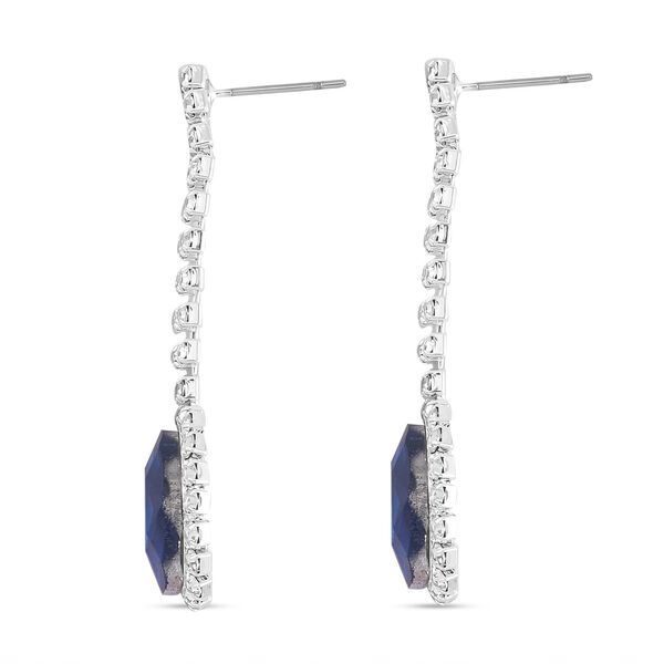 2er Set - Blauer Kristall Halskette und Ohrh&auml;nger Schmuckset image number 6