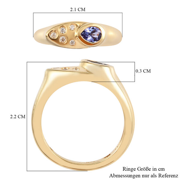 Tansanit und Zirkon Ring  - 0,40 ct. image number 7