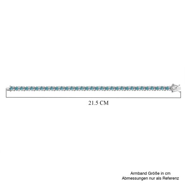 D&rsquo;joy AA Betroka Blauer Apatit, Wei&szlig;er Zirkon Armband ca. 20 cm 925 Silber rhodiniert ca. 15,38 ct. image number 5