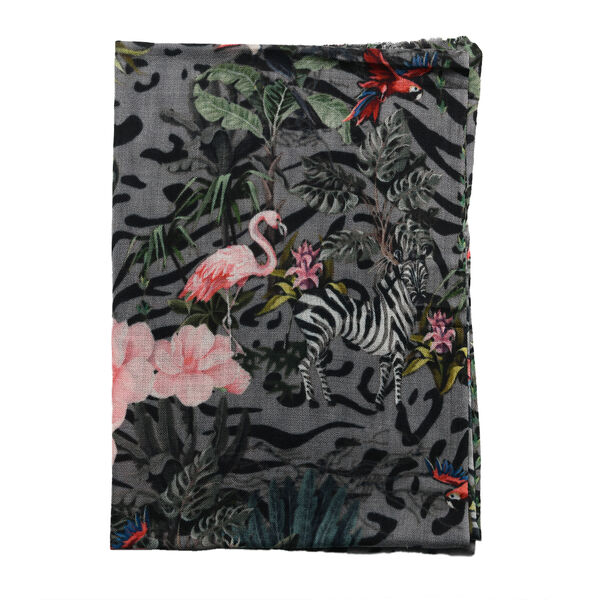 LA MAREY - 100% Kaschmirwolle Schal, Gr&ouml;&szlig;e - 70 x 190cm. Grau image number 5