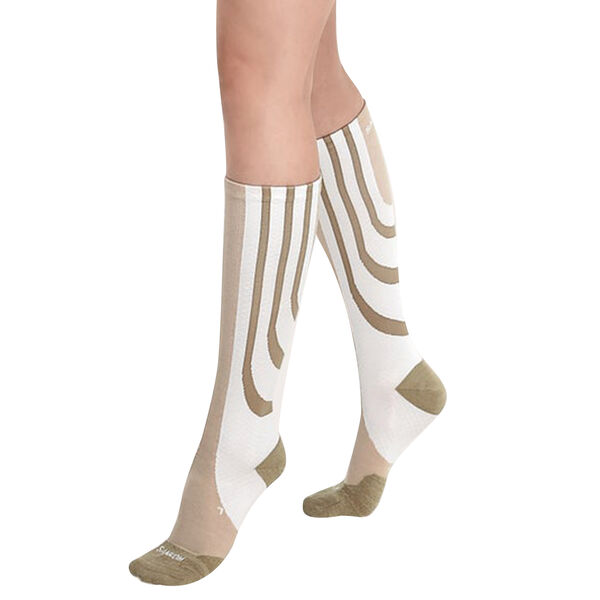 SANKOM Kompressionskniestr&uuml;mpfe, Wei&szlig; und Beige&nbsp;