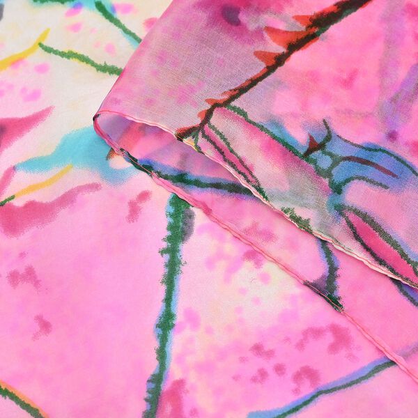 LA MAREY 100% Maulbeerseiden Schal, Pink image number 3