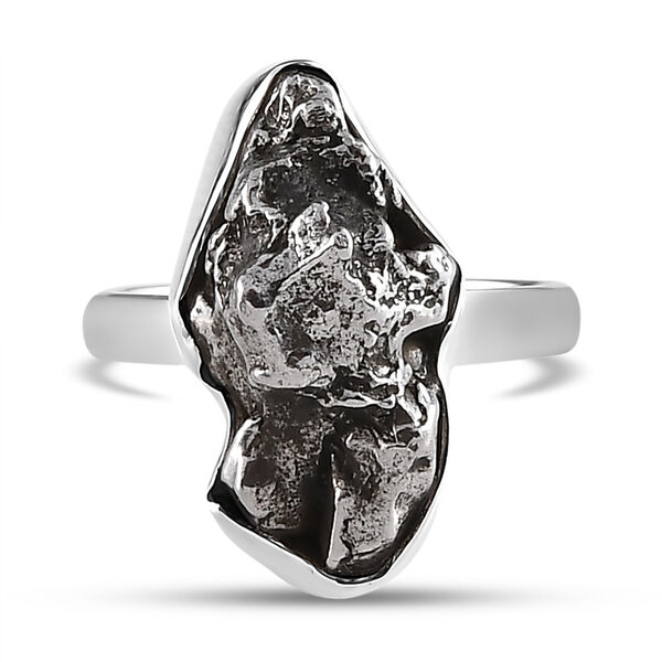 Handgearbeiteter Meteorit-Ring, 925 Silber  ca. 21,30 ct