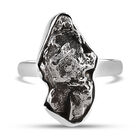 Handgearbeiteter Meteorit-Ring, 925 Silber (Größe 16.00) ca. 21,30 ct