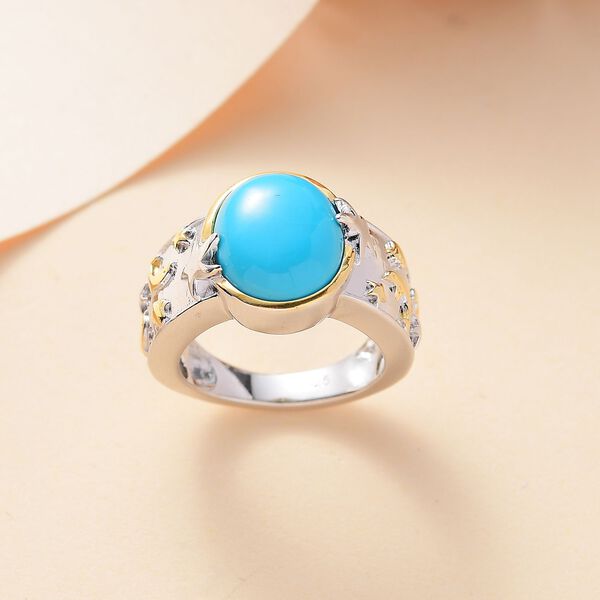 AA Sleeping Beauty Türkis und Zirkon Ring - 4,38 ct. image number 9