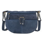 Crossbody Tasche aus 100% echtem Leder, Größe 33x3,8x25,4 cm, Dunkelblau