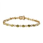 AA Vesuvianit, Weißer Zirkon Armband ca. 19 cm 925 Silber Gelbgold Vermeil ca. 6.07 ct