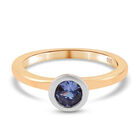 Zweifarbiger Tansanit Solitär-Ring in Silber image number 0