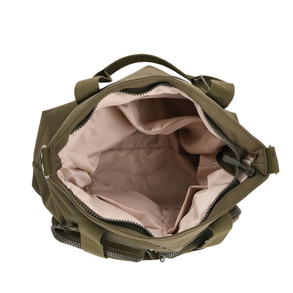 Crossbody-Schultertasche mit Mehrfachfächern, 31x30x14cm, Grün image number 6