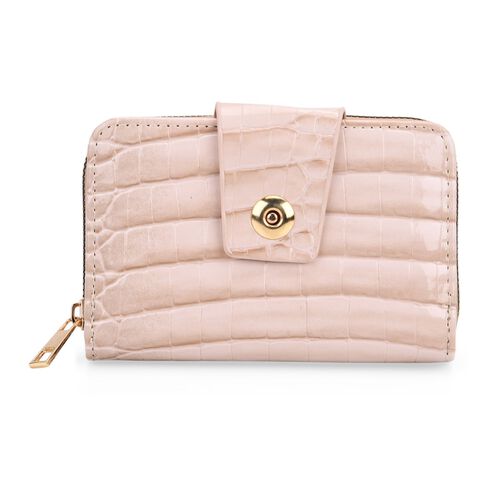 " life-style:Color:Beige Size/Profile: PU Wallet with RFID   Wall (exterior):PU Lining (Interior):Polyester;  Pockets (exterior):Zipper -1;  Pockets (interior):card solt-6, currency divider-2 Size:14.5*9.5cm "