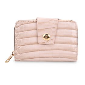 Geldbörse mit Kartenfächern und Reißverschlussfach, RFID-Schutz, 14,5x9,5 cm, Beige