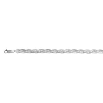 Italienisches, geflochtenes Armband, ca 18.5 cm, 925 Silber