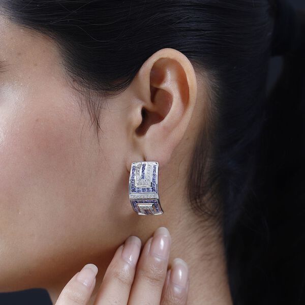 AA Tansanit und Zirkon Ohrringe - 6,37 ct. image number 3