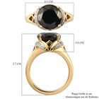 Elite Shungit und Zirkon Ring 925 Silber vergoldet  ca. 2,64 ct image number 6