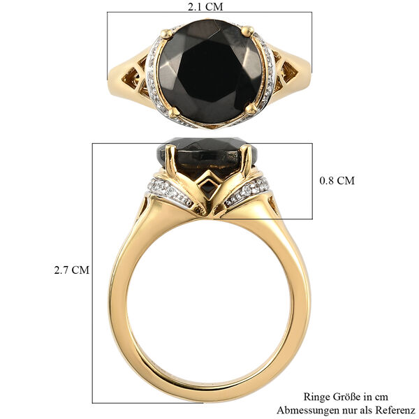Elite Shungit und Zirkon Ring 925 Silber vergoldet  ca. 2,64 ct image number 7
