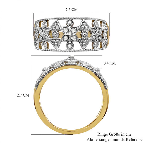 Diamant-Ring, 925 Silber vergoldet  ca. 0,05 ct image number 6