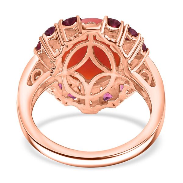 Herzklang - D'joy AA Vinicunca-Peruanischer Opal, Natürlicher Rhodolith Granat Ring 925 Silber 750 Roségold Vermeil (Größe 19.00) ca. 6.07 ct image number 6