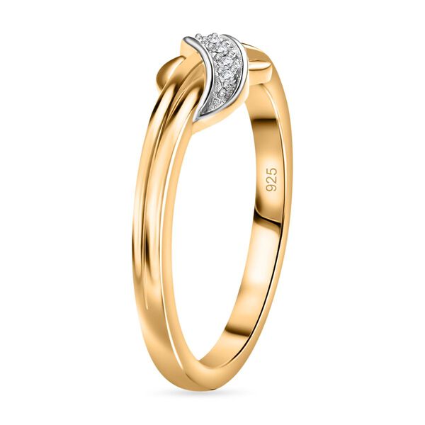 Weißer Diamant-Ring in 925 Silber mit 750 Gelbgold Vermeil image number 5