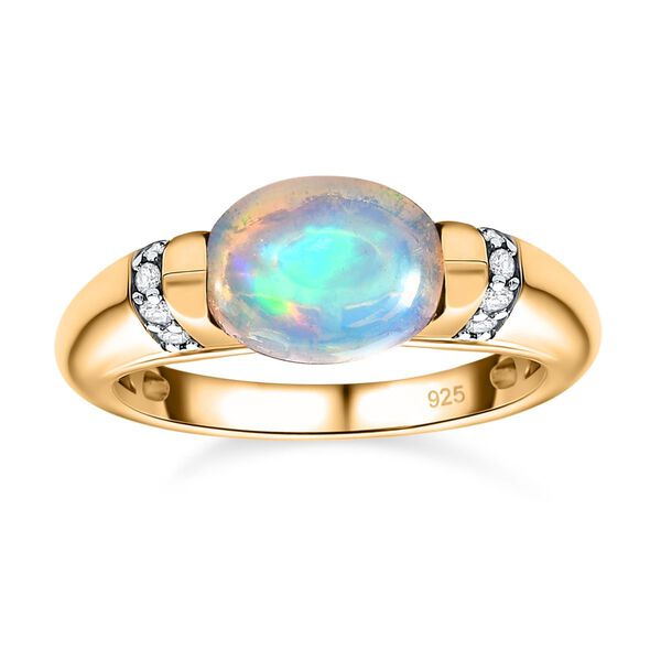 AA natürlicher, äthiopischer Welo Opal und Zirkon-Ring - 1,33 ct. image number 5