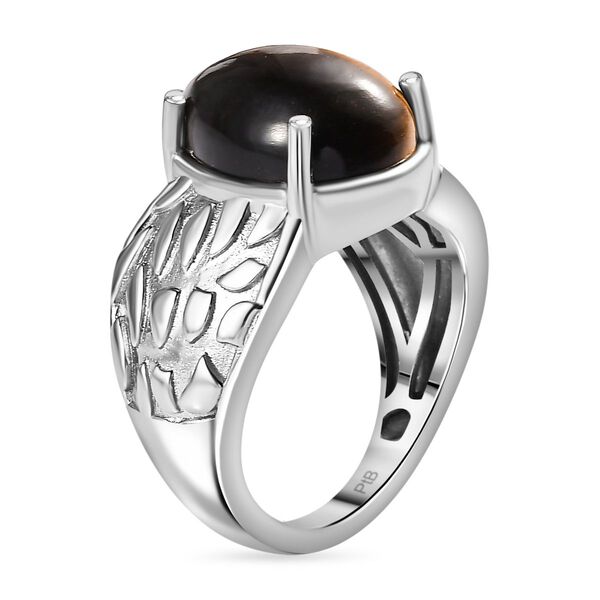 Tigerauge Ring Nickelfreies Messing (Gr&ouml;&szlig;e 17.00) ca. 5,39 ct image number 5