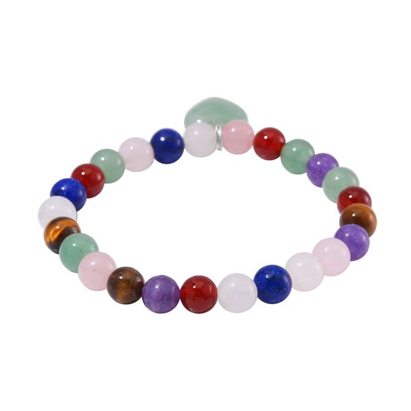 3er-Set- Multi-Edelstein und wei&szlig;e Kristall Quarz-Armb&auml;nder - 231 ct. image number 6