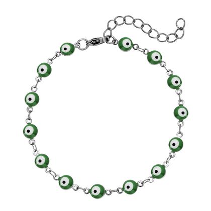 Gr&uuml;nes Edelstahl Armband, ca. 19 cm, emailliert ca. 3,80g