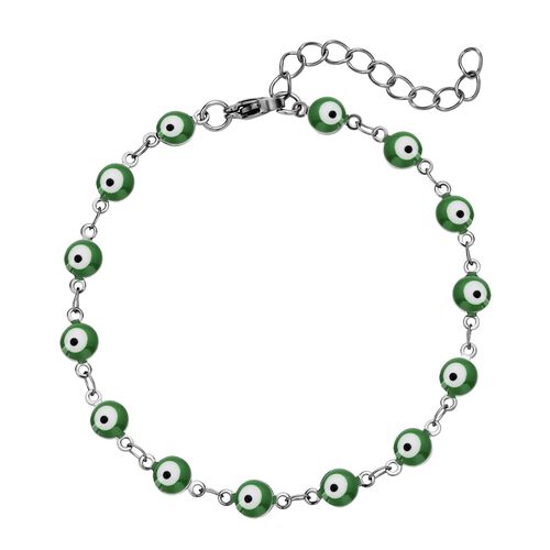 Grünes Edelstahl Armband, ca. 19 cm, emailliert ca. 3,80g image number 0