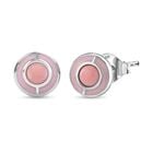 D'Joy Natürlicher Rosa Königsmuschel Perle Ohrringe 925 Silber Zweifarbige Beschichtung
