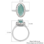 Grandidierit und Diamant Halo Ring 925 Silber Platin-Überzug image number 6