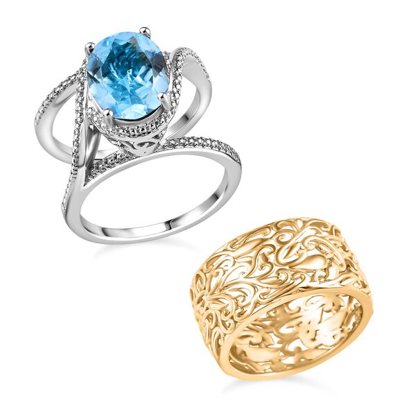 Himmelblauer Topas-Ring - 7,18 ct. image number 4