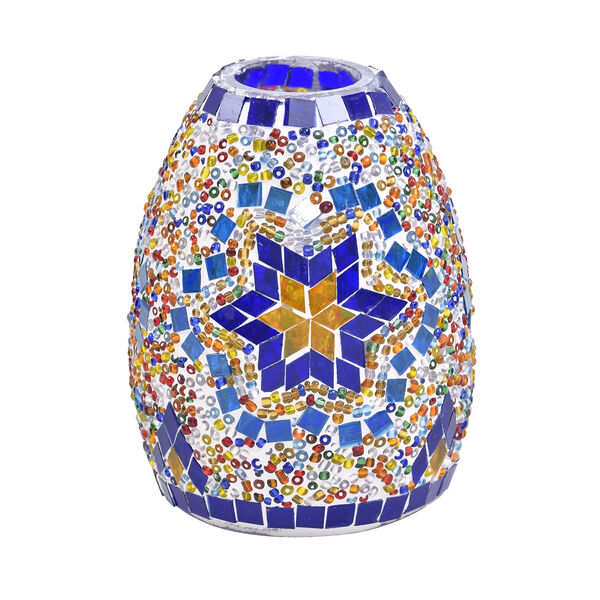 Handgefertigte orientalische Mosaik Glas Tischlampe - Lampenschirm Form, Gr&ouml;&szlig;e 15x15x50 cm, Blau image number 2