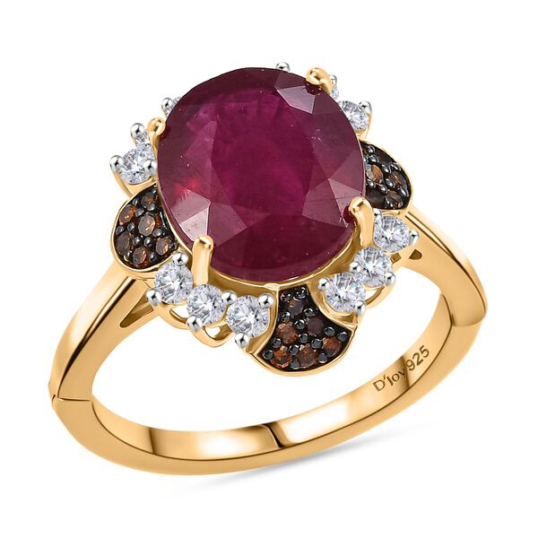 D'Joy Afrikanischer Rubin, Zirkon und roter Diamant Ring - 7,69 ct. image number 4