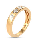 Diamant Band Ring 925 Silber 585 Vergoldet image number 4