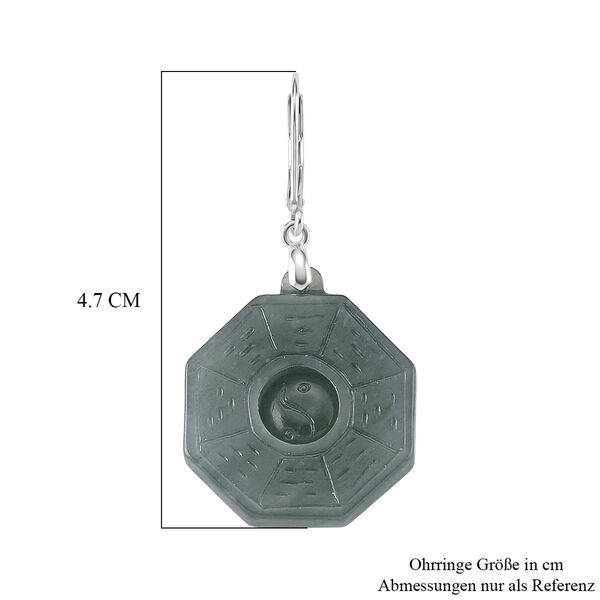 D'Joy Nat&uuml;rlicher Olmek Jadeit Ohrringe 925 Silber Rhodiniert ca. 43,00 ct. image number 5