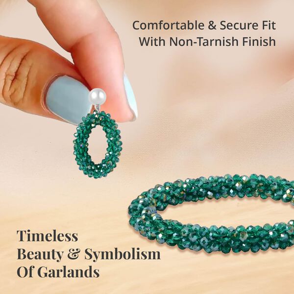 Dunkelgrünes Glasperlen-Schmuckset image number 3