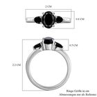 Schwarzer Spinell Ring, Edelstahl (Größe 16.00) ca. 1,61 ct image number 6