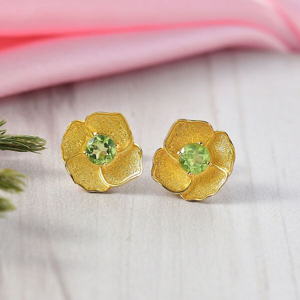 Peridot Ohrringe Nickelfreies Messing ca. 1,06 ct. image number 1