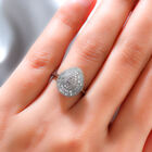Diamant Ring 925 Silber platiniert (Größe 19.00) ca. 0,50 ct image number 2