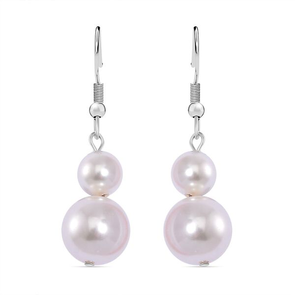 Wei&szlig;e Muschelkernperle Ohrringe