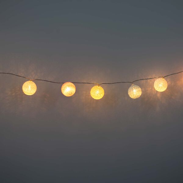 Kugel-Lichterkette mit An- und Ausschalter, L&auml;nge 30 cm, 3xAA Batterien nicht inkl., Mehrfarbig image number 2